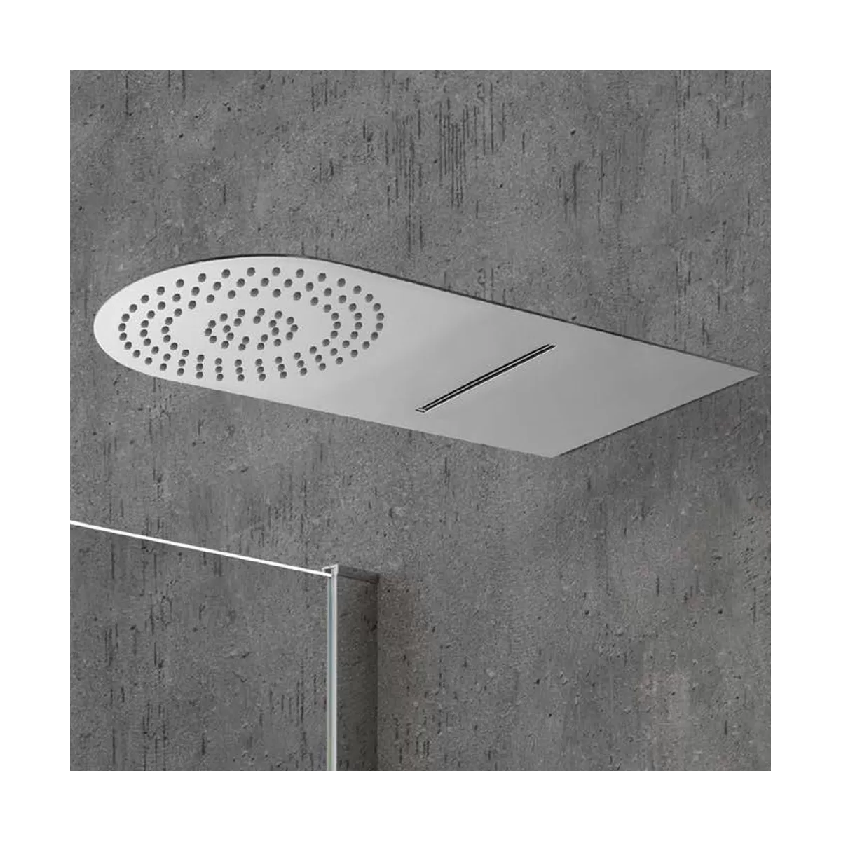 Rundkopfbrause mit Wandwasserfall 50x20