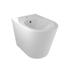 OCEAN WC et bidet adossés au mur en céramique blanche