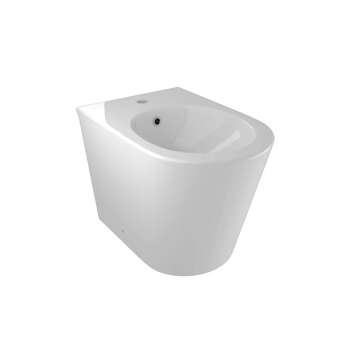OCEAN WC et bidet adossés au mur en céramique blanche