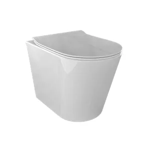 OCEAN WC et bidet adossés au mur en céramique blanche