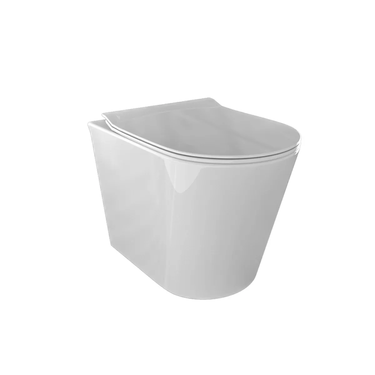 OCEAN WC et bidet adossés au mur en céramique blanche