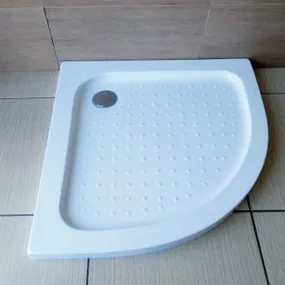 Receveur de douche semi-circulaire en résine surbaissé h5cm