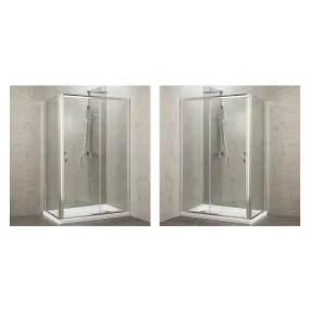 Cabine de douche EVO ouverture coulissante Cristal Trempé 6mm Profilés en aluminium chromé transparent ou satiné