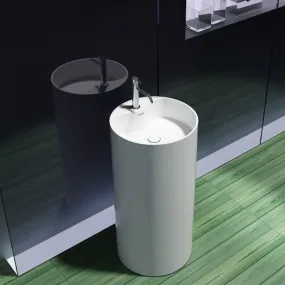 Lavabo sur Pied STONE en Résine Blanche