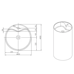 Lavabo Free Standing STONE in Resina Bianca