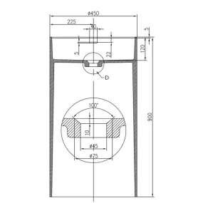 Lavabo Free Standing STONE in Resina Bianca