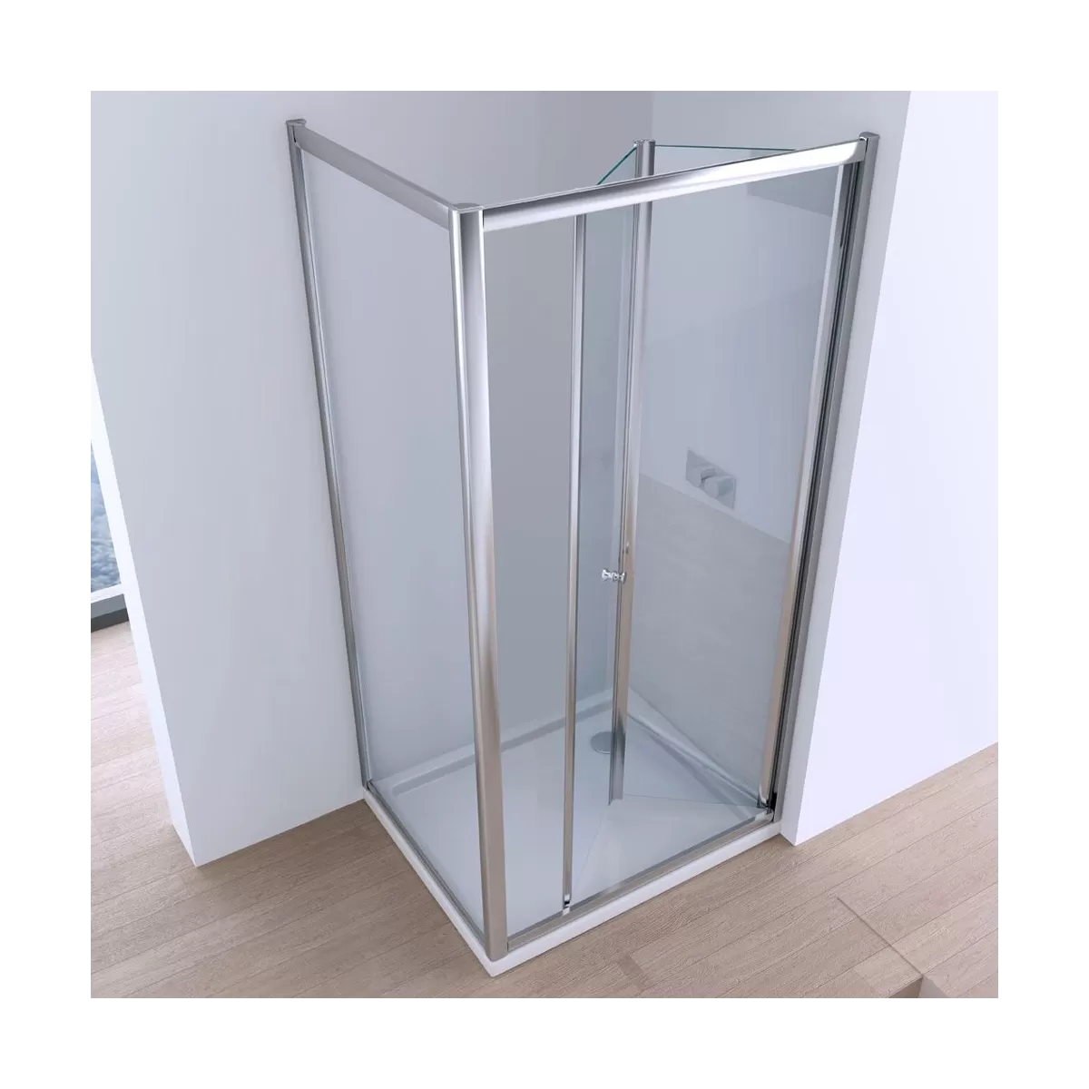 Duschabtrennung Asia mit Buchschließung - Abmessungen 70-80-90-100 cm