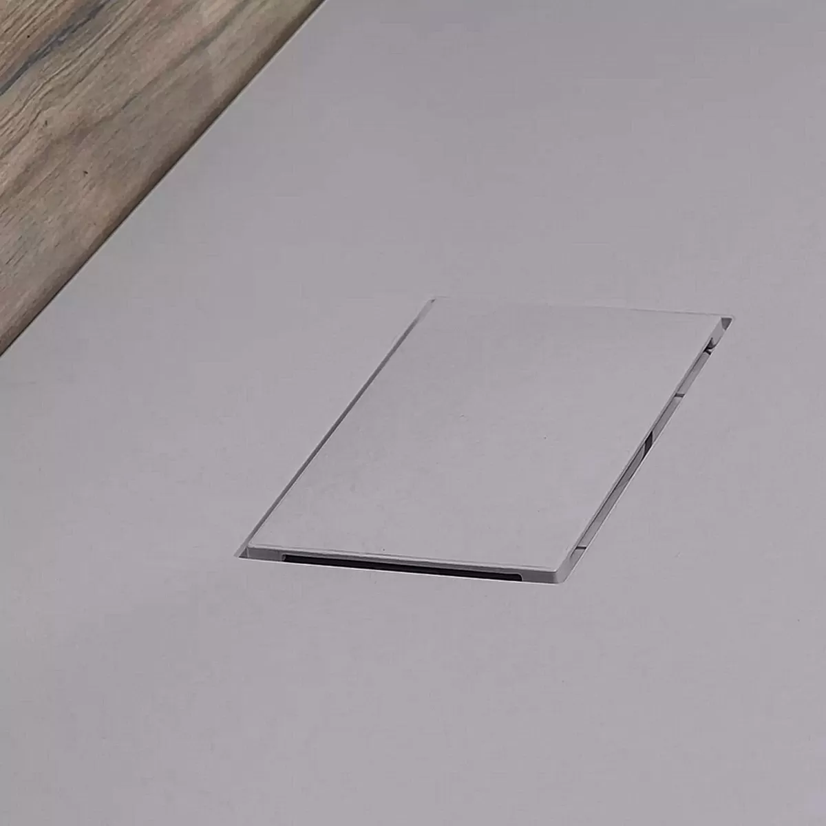 GLASSTONE Ultraflache Duschwanne aus SMC mit Schieferstein-Effekt – hellgraue Farbe