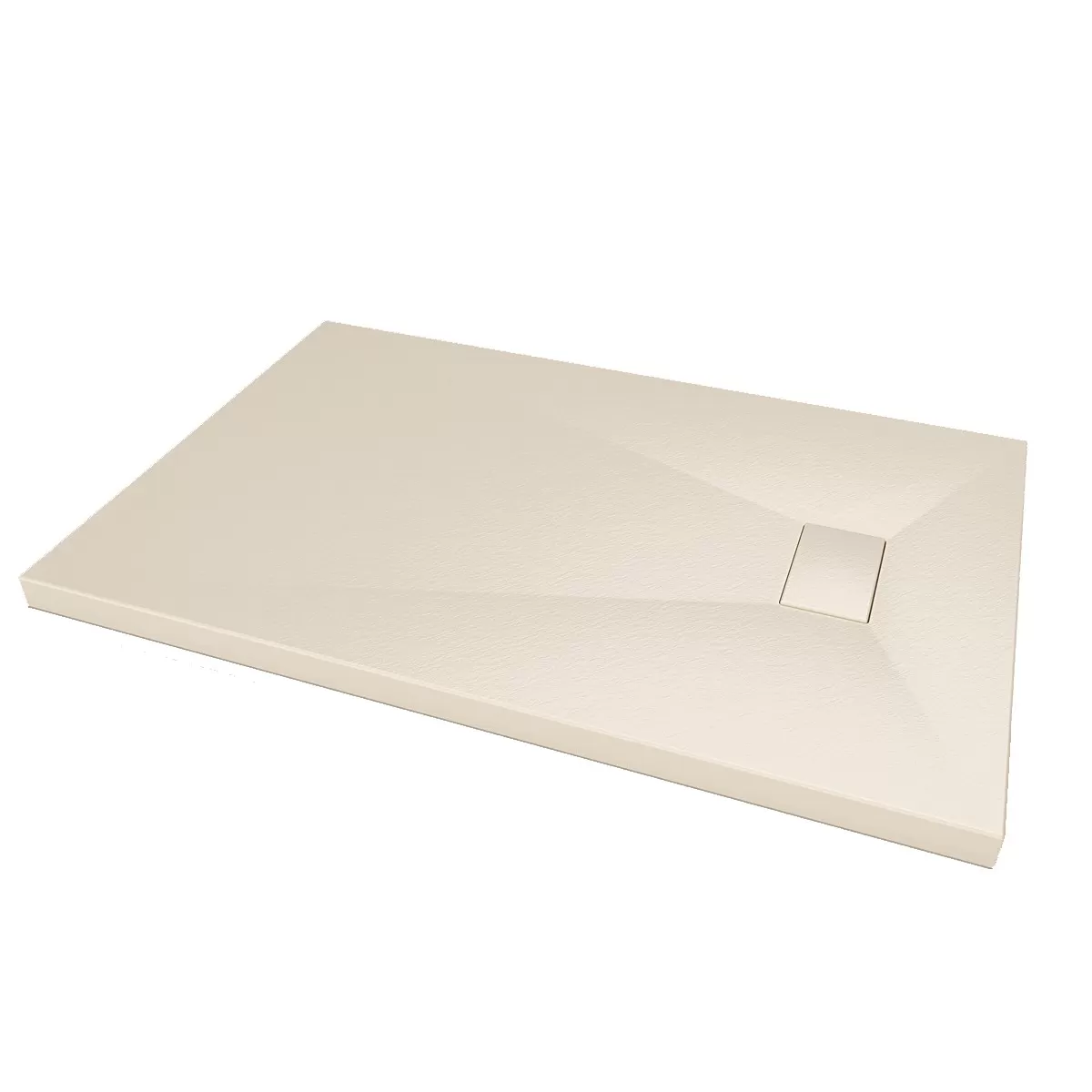 GLASSTONE Receveur de Douche Ultraslim en SMC Effet Pierre Ardoise - Couleur Beige