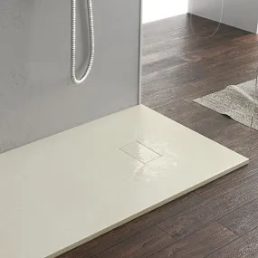 GLASSTONE Ultraflache Duschwanne in SMC-Steineffektfarbe Beige