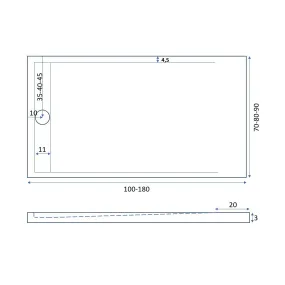 Piatto Doccia Mineralmarmo Antracite Griglia Laterale Inox Moon