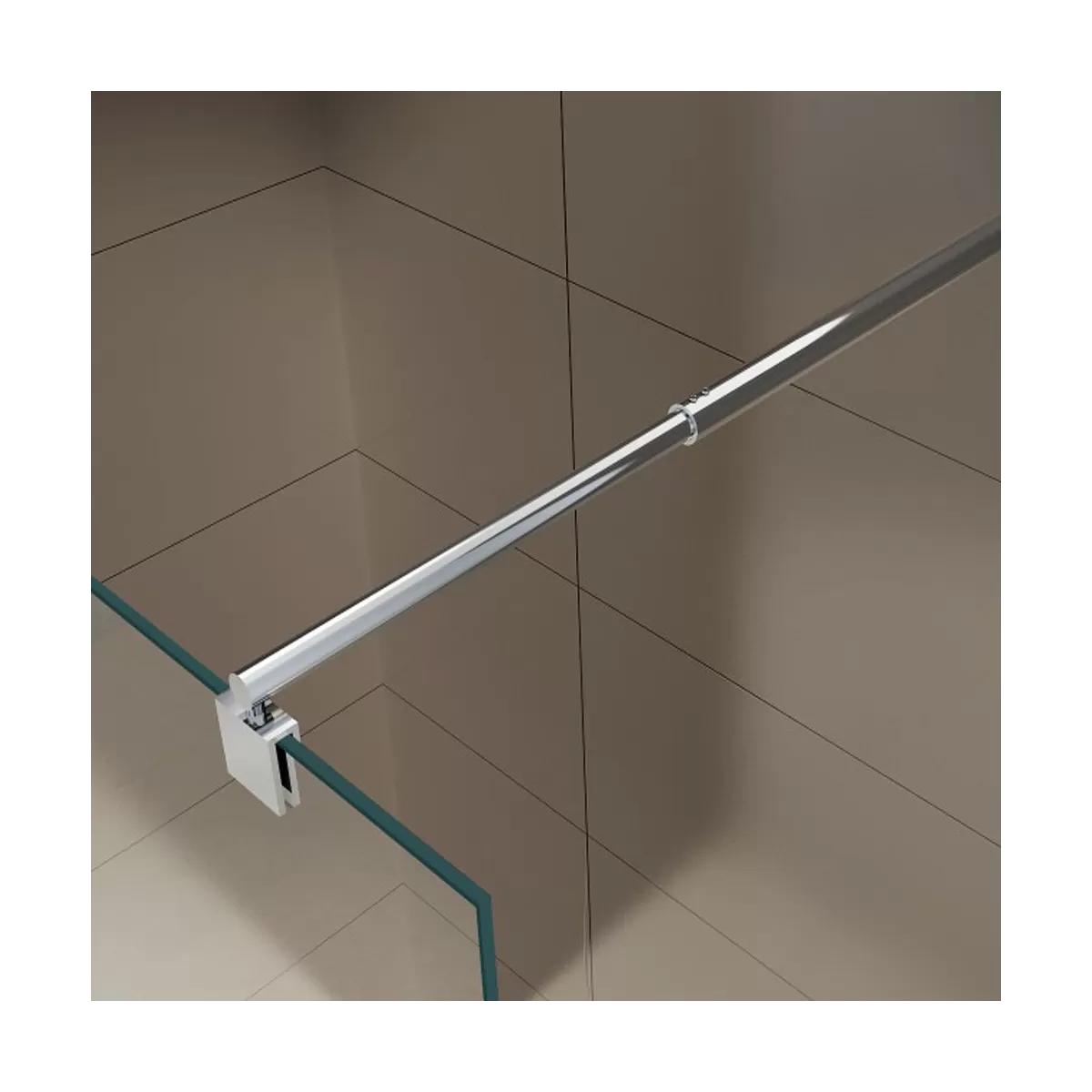 Paroi de Douche Anticalcaire Walk-in en Verre Transparent 8mm - SUPREME - 80 - 90 - 100 - 110 - 120cm