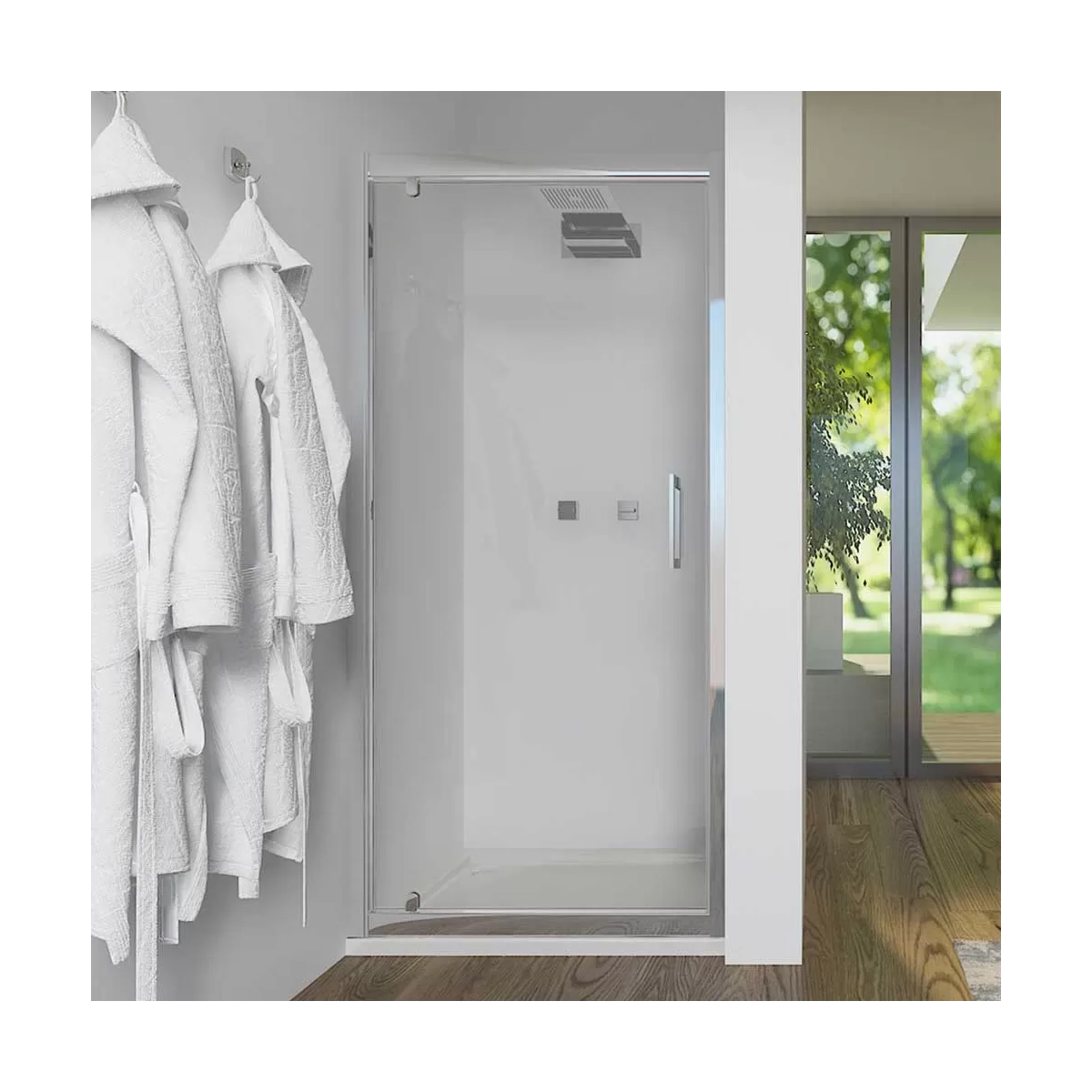 Porte de douche battante intérieure / extérieure OPALE verre transparent - h190