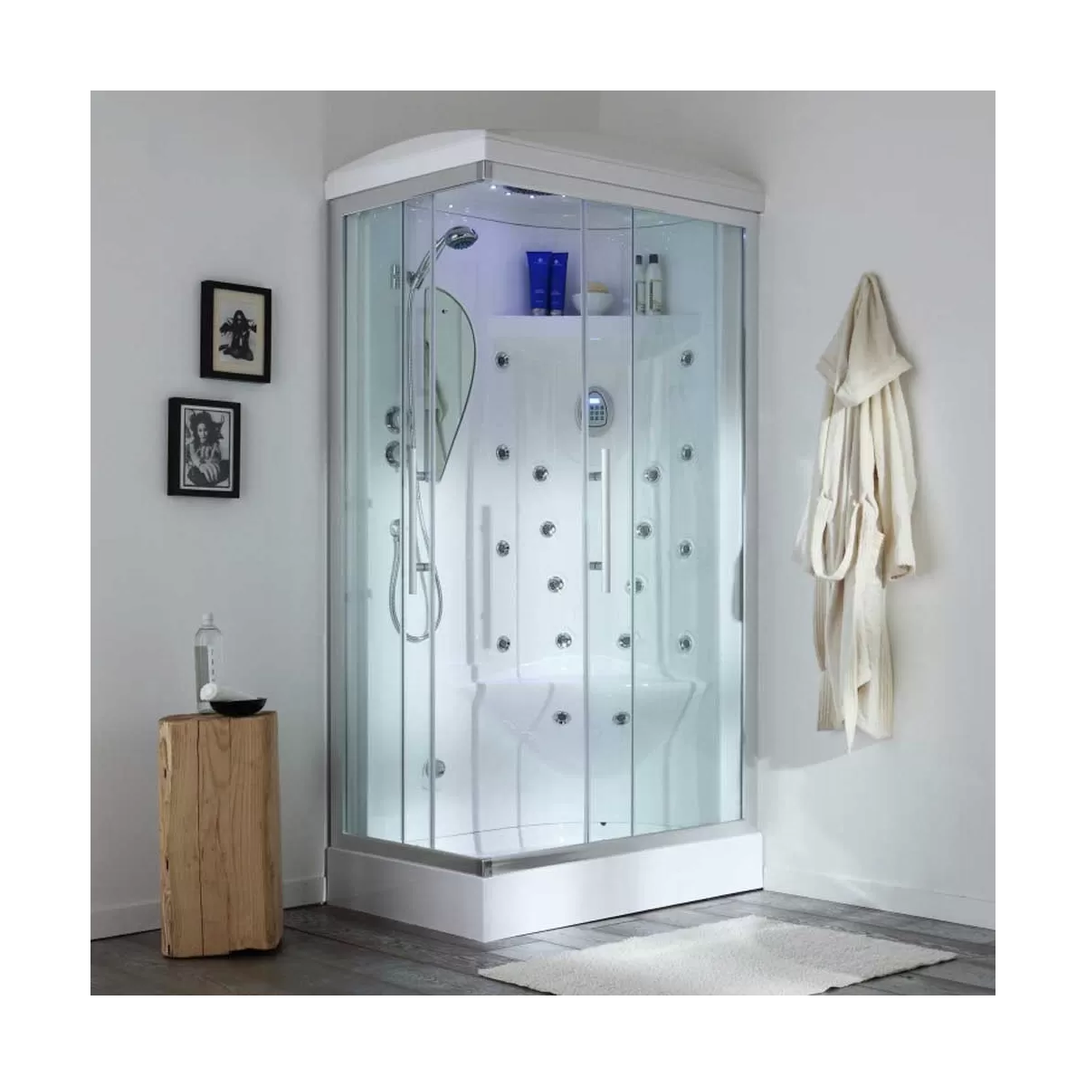 Cabine de douche multifonction avec 18 jets d'hydromassage Galassia