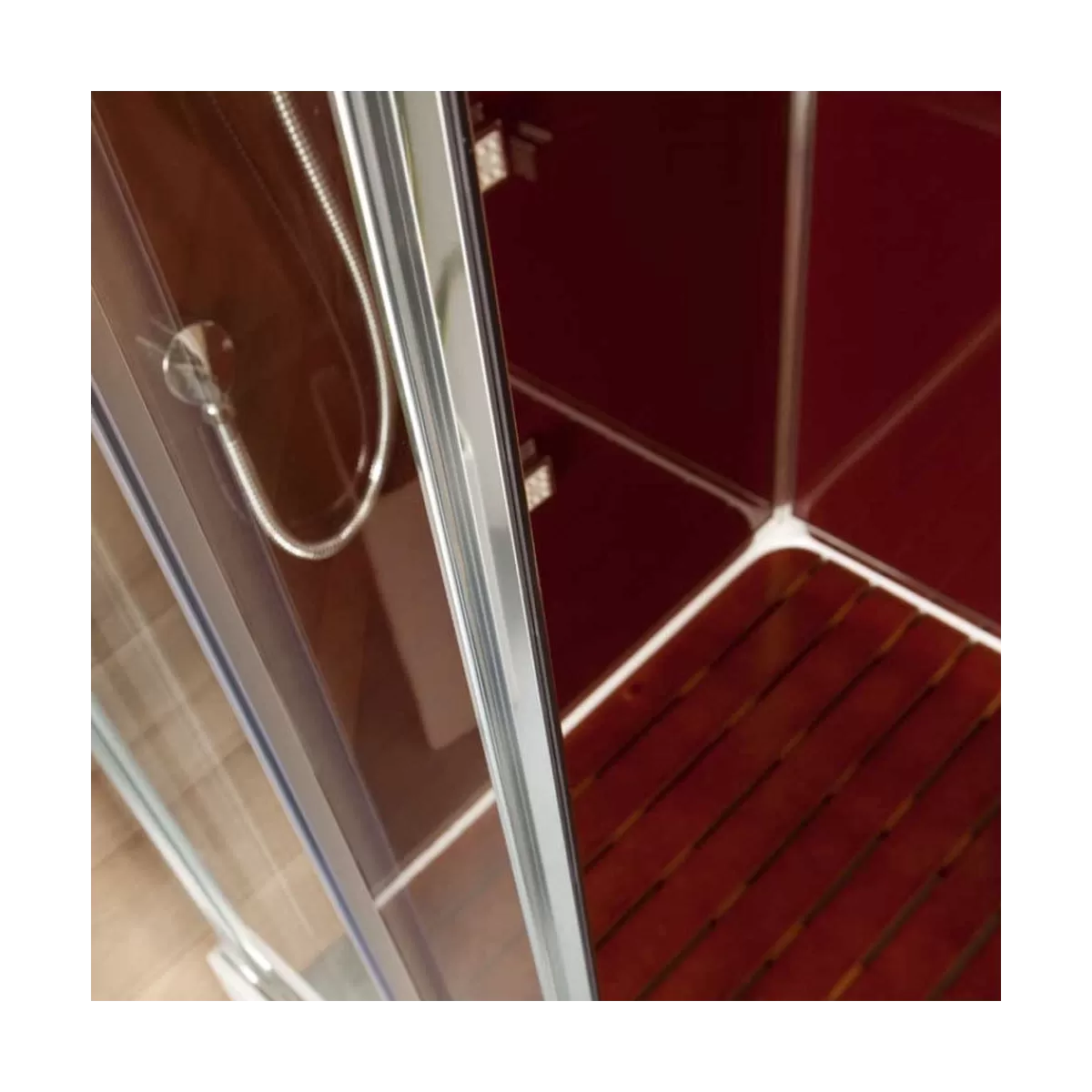 Douche d'hydromassage semi-circulaire Smeralda 80x80