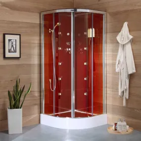 Cabine de douche multifonctionnelle balnéo semi-circulaire 90x90 Smeralda