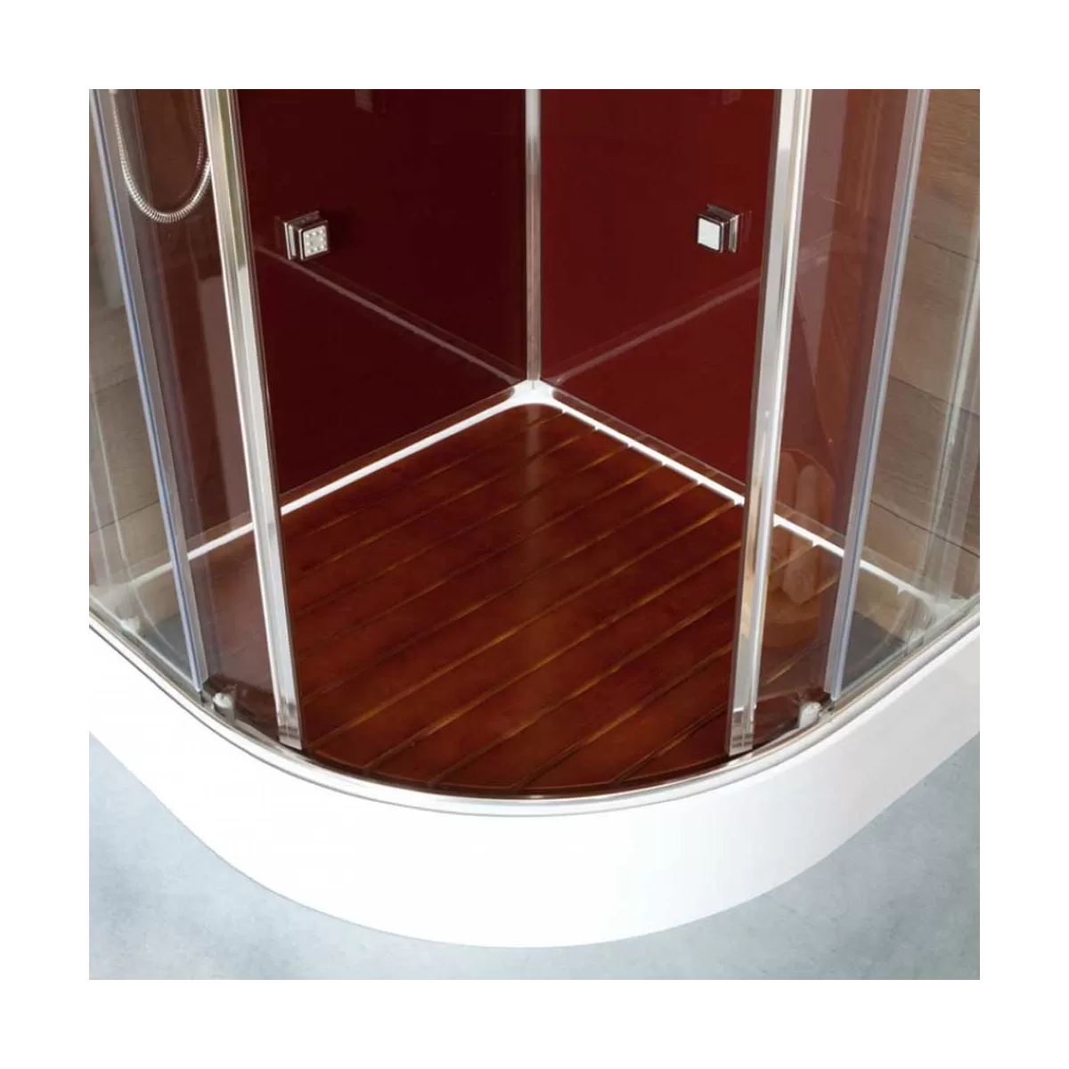 Cabine de douche multifonctionnelle balnéo semi-circulaire 90x90 Smeralda