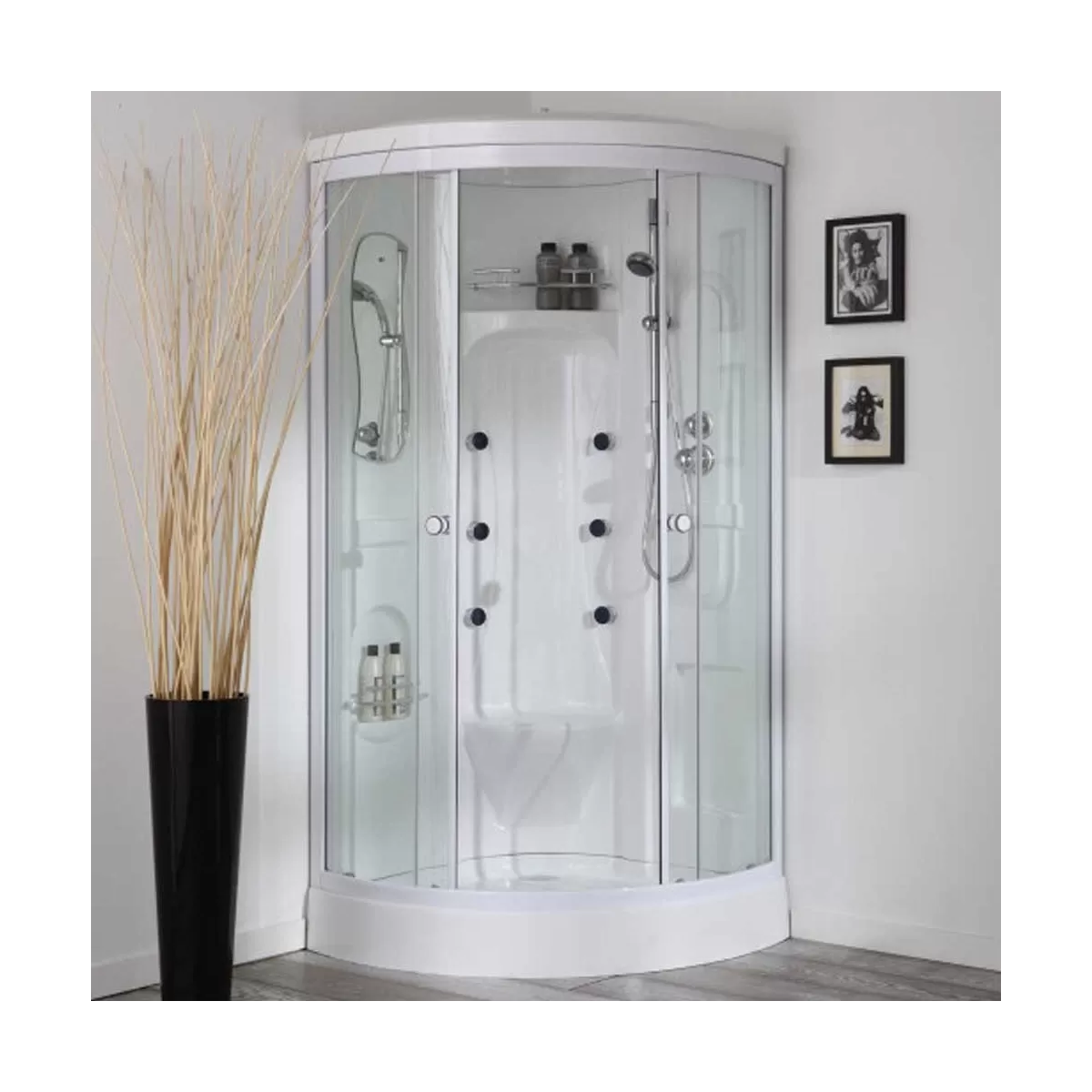 Cabina Doccia con Idromassaggio e Bagno Turco Bali - 90x90