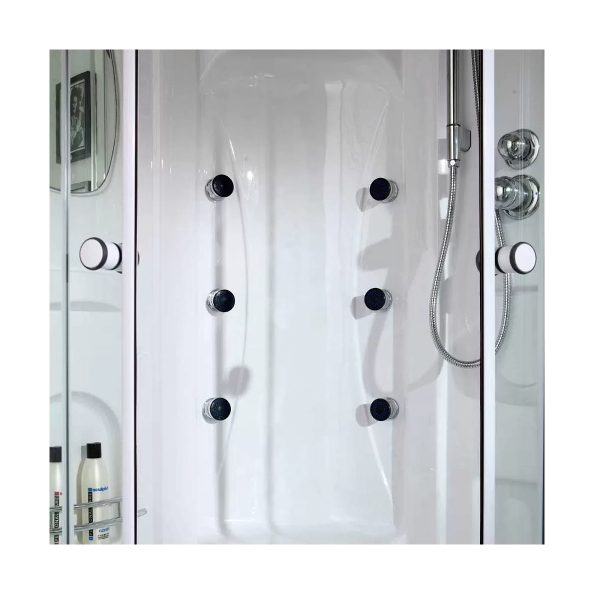 Cabine de Douche avec Hydromassage et Bain Turc Bali - 90x90