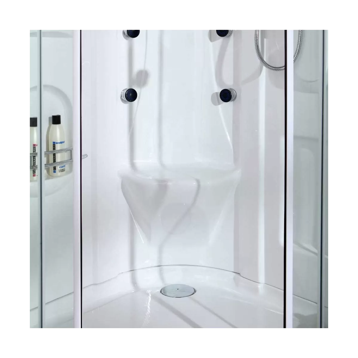 Duschkabine mit Hydromassage und Türkischem Bad Bali - 90x90