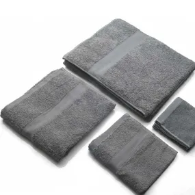 Set di Asciugamani per il bagno in cotone di colore grigio