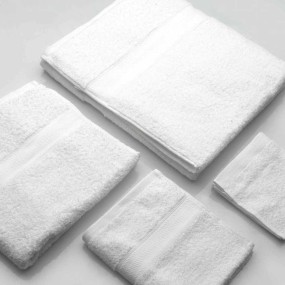 Weißes Badetuch-Set aus Baumwolle