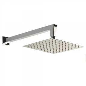 Set de douche encastrable avec pomme de douche carrée, bras, mitigeur thermostatique et douchette avec flexible
