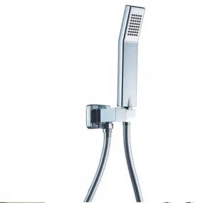 Set de douche encastrable avec pomme de douche carrée, bras, mitigeur thermostatique et douchette avec flexible
