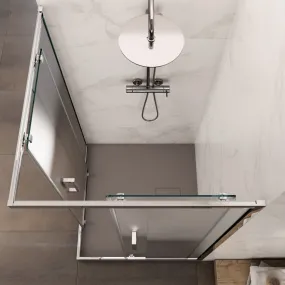 Doppelschiebetür-Duschabtrennung 6 mm Antikalk-Satin-Kristall H195 cm Xena