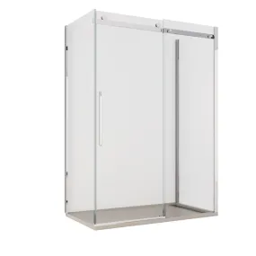 Cabine de douche avec porte coulissante à trois côtés en cristal clair 8mm Dolomia anticalcaire