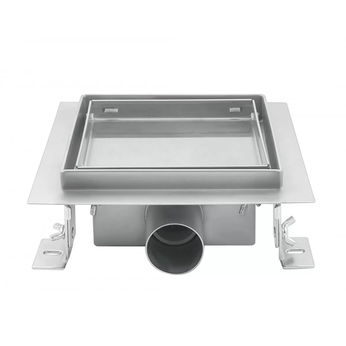 Canaletta scarico doccia QUADRATA reversibile piastrellabile in acciaio INOX | 15x15