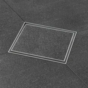 Umkehrbare befliesbare Duschrinne SQUARE aus EDELSTAHL | 15x15
