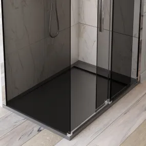 Cabine de douche à porte coulissante, verre anticalcaire fumé 8mm | Dolomie