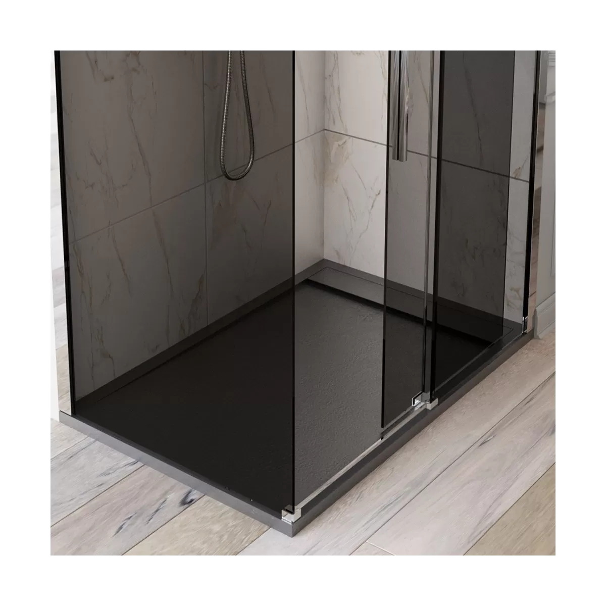 Cabine de douche à porte coulissante, verre anticalcaire fumé 8mm | Dolomie