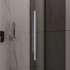 Cabine de douche avec porte coulissante, verre anticalcaire fumé de 8 mm avec fermeture magnétique