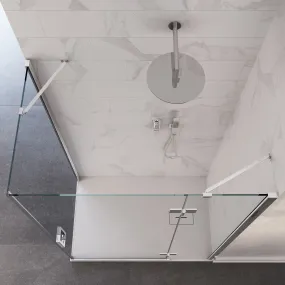 Cabine de Douche Porte Charnière 8mm Transparent Anti-calcaire | Reine