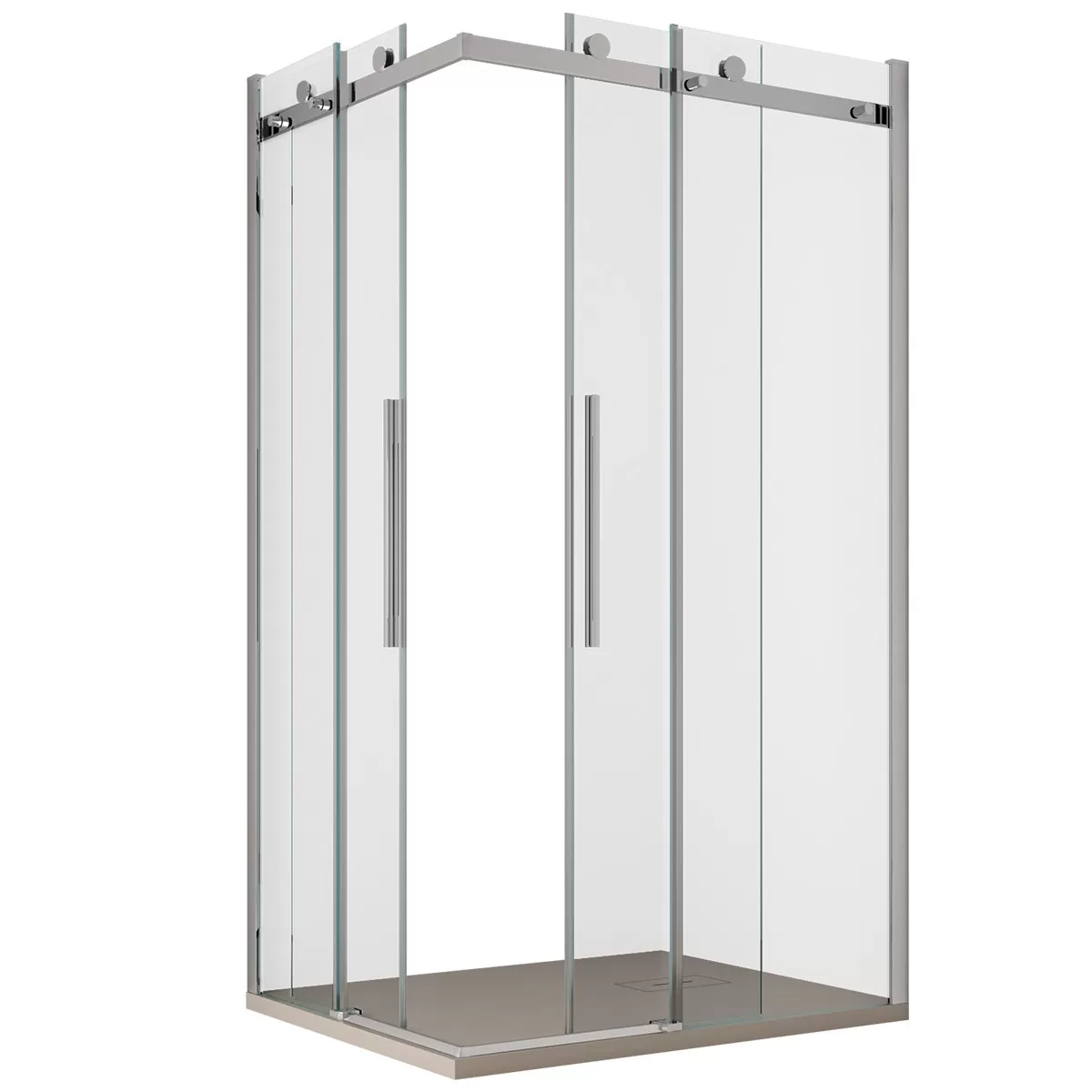 Cabine de Douche Double Porte Coulissante 8mm Clair Anti-calcaire
