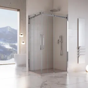 Cabine de Douche Double Porte Coulissante 8mm Clair Anti-calcaire