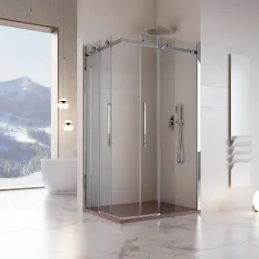 Cabine de Douche Double Porte Coulissante 8mm Clair Anti-calcaire