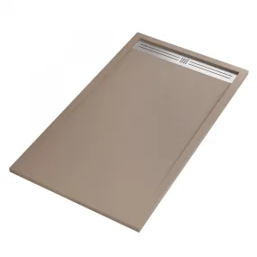 Piatto Doccia Mineralmarmo Moka Griglia Laterale Inox Moon