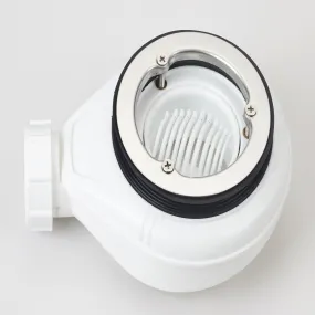 Receveur de douche en marbre minéral marron Grille latérale en acier inoxydable Moon