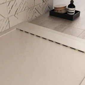 Mineralmarmo Receveur de Douche Grille Latérale Crème Unique