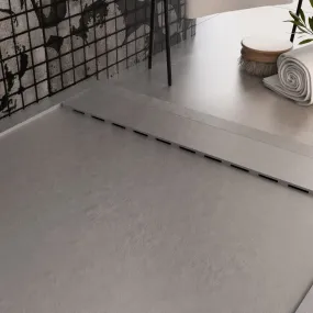 Receveur de Douche Mineralmarmo Grille Latérale Gris Clair Unique