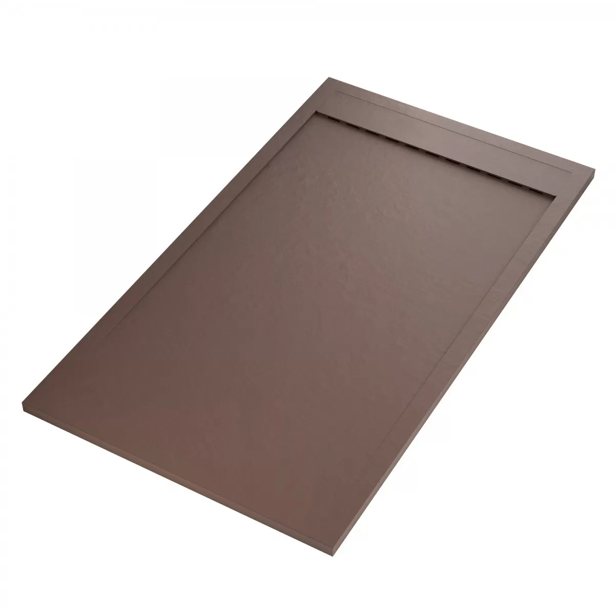 Grille latérale de receveur de douche en marbre minéral marron de couleur unique