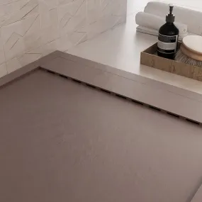 Grille latérale de receveur de douche en marbre minéral marron de couleur unique