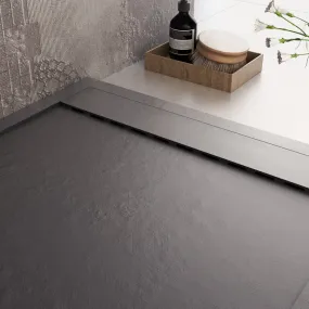 Piatto Doccia Mineralmarmo Griglia Laterale Nero Unique