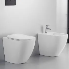 WC et bidet à poser JOLLY en céramique blanche