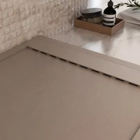 Moka Einzigartige Duschwanne aus Mineralmarmor mit seitlichem Gitter