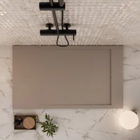 Moka Einzigartige Duschwanne aus Mineralmarmor mit seitlichem Gitter
