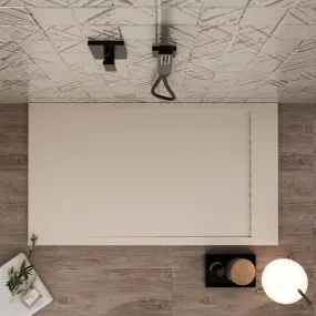 Mineralmarmo Receveur de Douche Grille Latérale Crème Unique